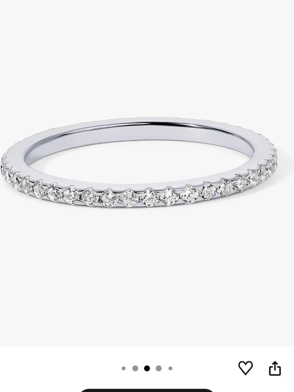 14k gold plated 925 sterling silver CZ wedding band size 7